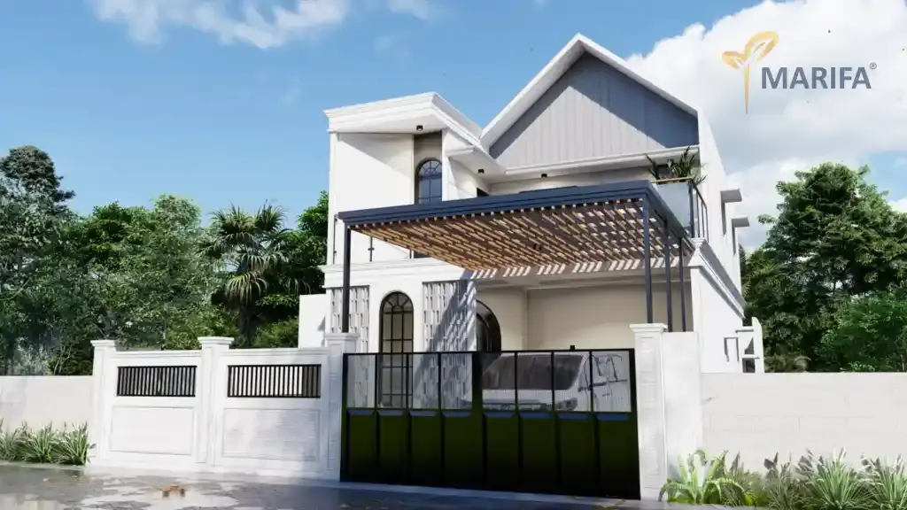 rumah kos pekerja dengan parkir tertata