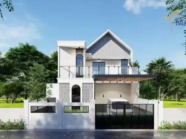 rumah modern satu lantai dengan halaman hijau di kawasan sleman 6abf27ec34fe1